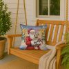 Cairn Terrier with Santa Claus Throw Pillow Decorative Indoor Outdoor Accent Cushion for Couch, Bed or Patio, 18Hx18W