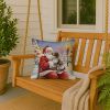 German Wirehaired Pointer with Santa Claus Throw Pillow Decorative Indoor Outdoor Accent Cushion for Couch, Bed or Patio, 18Hx18W