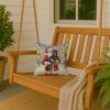 Rottweiler with Santa Claus Throw Pillow Decorative Indoor Outdoor Accent Cushion for Couch, Bed or Patio, 14Hx14W