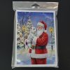 Westie with Santa Claus Greeting Cards Pack of 8 Blank Cards with Envelopes Whimsical A7 Size 5x7