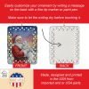 American Eskimo with Santa Claus Porcelain Ornament Christmas Tree Hanging Decorations for Home Christmas Holiday, Rectangle, Gift, Multicolor