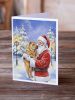 Shar Pei with Santa Claus Greeting Cards Pack of 8 Blank Cards with Envelopes Whimsical A7 Size 5x7