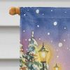 Bearded Collie with Santa Claus House Flag Large Porch Sleeve Pole Decorative Outside Yard Banner Artwork Wall Hanging, Polyester, House Size