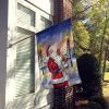 Welsh Springer Spaniel with Santa Claus House Flag Large Porch Sleeve Pole Decorative Outside Yard Banner Artwork Wall Hanging, Polyester, House Size