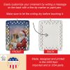 Boxer with Santa Claus Porcelain Ornament Christmas Tree Hanging Decorations for Home Christmas Holiday, Rectangle, Gift, Multicolor