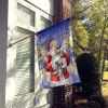 Schnauzer with Santa Claus House Flag Large Porch Sleeve Pole Decorative Outside Yard Banner Artwork Wall Hanging, Polyester, House Size, Multicolor