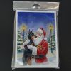 Doberman Pinscher with Santa Claus Greeting Cards Pack of 8 Blank Cards with Envelopes Whimsical A7 Size 5x7
