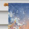 German Shorthaired Pointer with Santa Claus House Flag Large Porch Sleeve Pole Decorative Outside Yard Banner Artwork Wall Hanging, Polyester