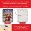 Labradoodle with Santa Claus Porcelain Ornament Christmas Tree Hanging Decorations for Home Christmas Holiday, Rectangle, Gift, Multicolor
