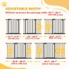 Black Pet Gate with Door 30 Inch Tall Pressure-Mounted Safety Gate for Indoor Stairs Includes 7 8 12" Extensions Dog Barrier