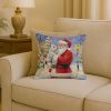 Westie with Santa Claus Throw Pillow Decorative Indoor Outdoor Accent Cushion for Couch, Bed or Patio, 18Hx18W