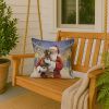Wirehaired Pointing Griffon with Santa Claus Throw Pillow Decorative Indoor Outdoor Accent Cushion for Couch, Bed or Patio, 18Hx18W