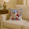 Mastiff with Santa Claus Throw Pillow Decorative Indoor Outdoor Accent Cushion for Couch, Bed or Patio, 18Hx18W