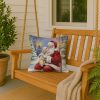 Maltipoo with Santa Claus Throw Pillow Decorative Indoor Outdoor Accent Cushion for Couch, Bed or Patio, 18Hx18W