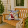 Yellow Labrador Retriever with Santa Claus Throw Pillow Decorative Indoor Outdoor Accent Cushion for Couch, Bed or Patio, 18Hx18W