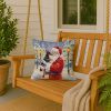 Manchester Terrier with Santa Claus Throw Pillow Decorative Indoor Outdoor Accent Cushion for Couch, Bed or Patio, 18Hx18W