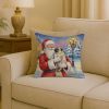 Pug with Santa Claus Throw Pillow Decorative Indoor Outdoor Accent Cushion for Couch, Bed or Patio, 18Hx18W