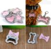 Pet Star Shape Rhinestone Writable Name ID Tags for Dogs