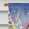 Rottweiler with Santa Claus House Flag Large Porch Sleeve Pole Decorative Outside Yard Banner Artwork Wall Hanging, Polyester, House Size, Multicolor