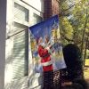 English Setter with Santa Claus House Flag Large Porch Sleeve Pole Decorative Outside Yard Banner Artwork Wall Hanging, Polyester, House Size