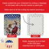 Dachshund with Santa Claus Porcelain Ornament Christmas Tree Hanging Decorations for Home Christmas Holiday, Rectangle, Gift, Multicolor