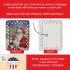 Beagle with Santa Claus Porcelain Ornament Christmas Tree Hanging Decorations for Home Christmas Holiday, Rectangle, Gift, Multicolor