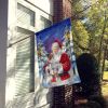 Papillon with Santa Claus House Flag Large Porch Sleeve Pole Decorative Outside Yard Banner Artwork Wall Hanging, Polyester, House Size, Multicolor