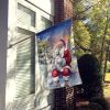 Samoyed with Santa Claus House Flag Large Porch Sleeve Pole Decorative Outside Yard Banner Artwork Wall Hanging, Polyester, House Size, Multicolor