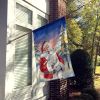 White Boxer with Santa Claus House Flag Large Porch Sleeve Pole Decorative Outside Yard Banner Artwork Wall Hanging, Polyester, House Size, Multicolor