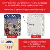 Border Collie with Santa Claus Porcelain Ornament Christmas Tree Hanging Decorations for Home Christmas Holiday, Rectangle, Gift, Multicolor