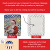 Chihuahua with Santa Claus Porcelain Ornament Christmas Tree Hanging Decorations for Home Christmas Holiday, Rectangle, Gift, Multicolor