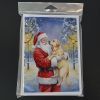 Yellow Labrador Retriever with Santa Claus Greeting Cards Pack of 8 Blank Cards with Envelopes Whimsical A7 Size 5x7