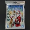 Borzoi/ with Santa Claus Greeting Cards Pack of 8 Blank Cards with Envelopes Whimsical A7 Size 5x7