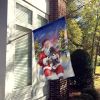 Black Pug with Santa Claus House Flag Large Porch Sleeve Pole Decorative Outside Yard Banner Artwork Wall Hanging, Polyester, House Size, Multicolor