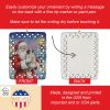 Pug with Santa Claus Porcelain Ornament Christmas Tree Hanging Decorations for Home Christmas Holiday, Rectangle, Gift, Multicolor