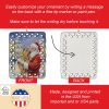 Shar Pei with Santa Claus Porcelain Ornament Christmas Tree Hanging Decorations for Home Christmas Holiday, Rectangle, Gift, Multicolor