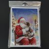 German Wirehaired Pointer with Santa Claus Greeting Cards Pack of 8 Blank Cards with Envelopes Whimsical A7 Size 5x7