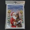 Fawn Doberman Pinscher with Santa Claus Greeting Cards Pack of 8 Blank Cards with Envelopes Whimsical A7 Size 5x7