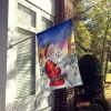 American Eskimo with Santa Claus House Flag Large Porch Sleeve Pole Decorative Outside Yard Banner Artwork Wall Hanging, Polyester, House Size