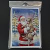 Scottish Deerhound with Santa Claus Greeting Cards Pack of 8 Blank Cards with Envelopes Whimsical A7 Size 5x7