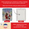 Chocolate Labrador Retriever with Santa Claus Porcelain Ornament Christmas Tree Hanging Decorations for Home Christmas Holiday, Rectangle, Gift