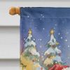 Bull Terrier with Santa Claus House Flag Large Porch Sleeve Pole Decorative Outside Yard Banner Artwork Wall Hanging, Polyester, House Size