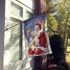 Maltipoo with Santa Claus House Flag Large Porch Sleeve Pole Decorative Outside Yard Banner Artwork Wall Hanging, Polyester, House Size, Multicolor