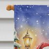German Shepherd with Santa Claus House Flag Large Porch Sleeve Pole Decorative Outside Yard Banner Artwork Wall Hanging, Polyester, House Size