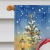 Bernese Mountain Dog with Santa Claus House Flag Large Porch Sleeve Pole Decorative Outside Yard Banner Artwork Wall Hanging, Polyester, House Size
