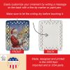English Bulldog with Santa Claus Porcelain Ornament Christmas Tree Hanging Decorations for Home Christmas Holiday, Rectangle, Gift, Multicolor