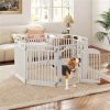 8-Panel HDPE Pet Fence (White) - Multiple Configurations (Octagon/Square/House), 50"x50"x32" Square Size, Lockable Door
