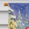 Vizsla with Santa Claus House Flag Large Porch Sleeve Pole Decorative Outside Yard Banner Artwork Wall Hanging, Polyester, House Size, Multicolor