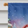 White Boxer with Santa Claus House Flag Large Porch Sleeve Pole Decorative Outside Yard Banner Artwork Wall Hanging, Polyester, House Size, Multicolor
