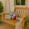 Airedale Terrier with Santa Claus Throw Pillow Decorative Indoor Outdoor Accent Cushion for Couch, Bed or Patio, 14Hx14W